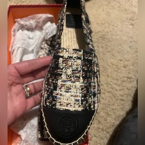 Tory Burch tweed espadrille size 10
